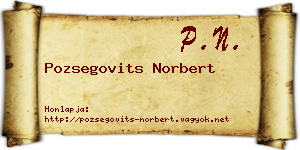 Pozsegovits Norbert névjegykártya