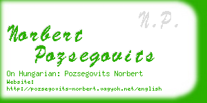 norbert pozsegovits business card